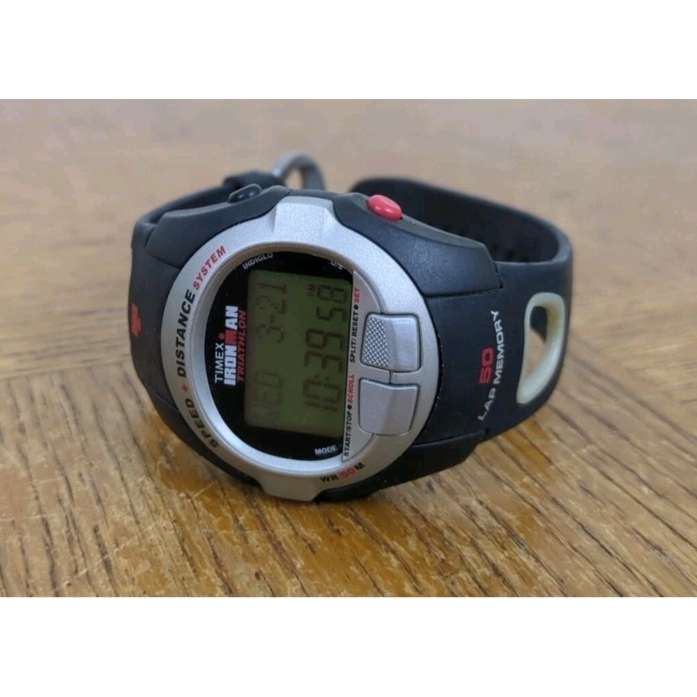 Timex Ironman Triathlon RSS 210 R7 587 Digital Watch - Grey / Black -New Battery